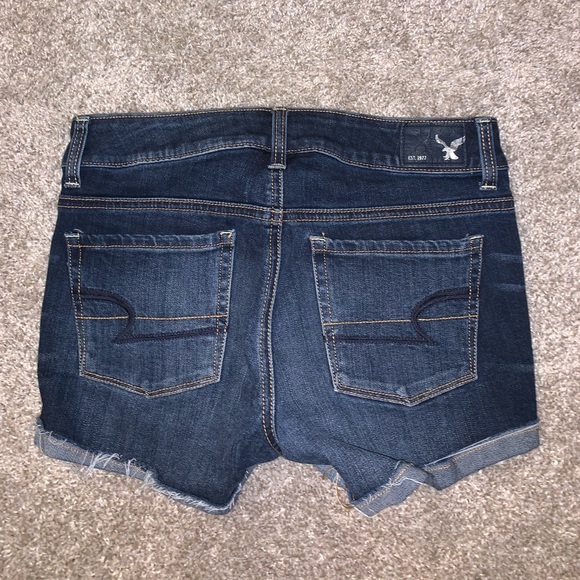 American Eagle Shortie Blue Jean shorts size 0 - Picture 10 of 12